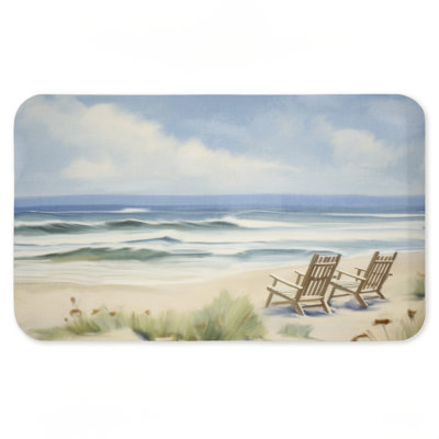 Chair View on Serene Beach Printed Anti-Fatigue Floor Mat, design by Kim Allen, 30"x18"