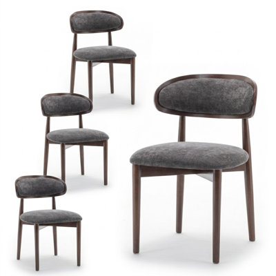 Chaise d'appoint rembourrée en bois massif