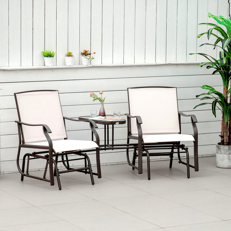 Outstanding Outdoor Rocking Chair Set With Coffee Table For Relaxing Moments
