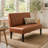 39”W Modern Faux Leather Bench Sofa