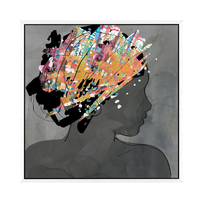 Graffiti Portrait I by Carol Robinson - Gallery-Wrapped Canvas Giclée on Canvas, White Floater Frame, 45.72 cm H x 45.72 cm W