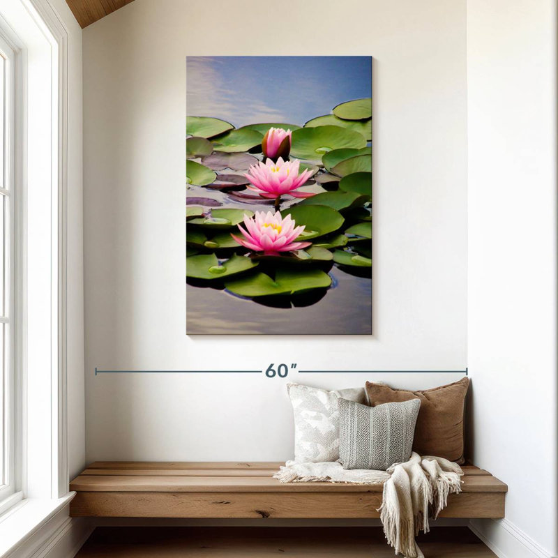 Sacred Lotus Flowers, 45" H x 30" W