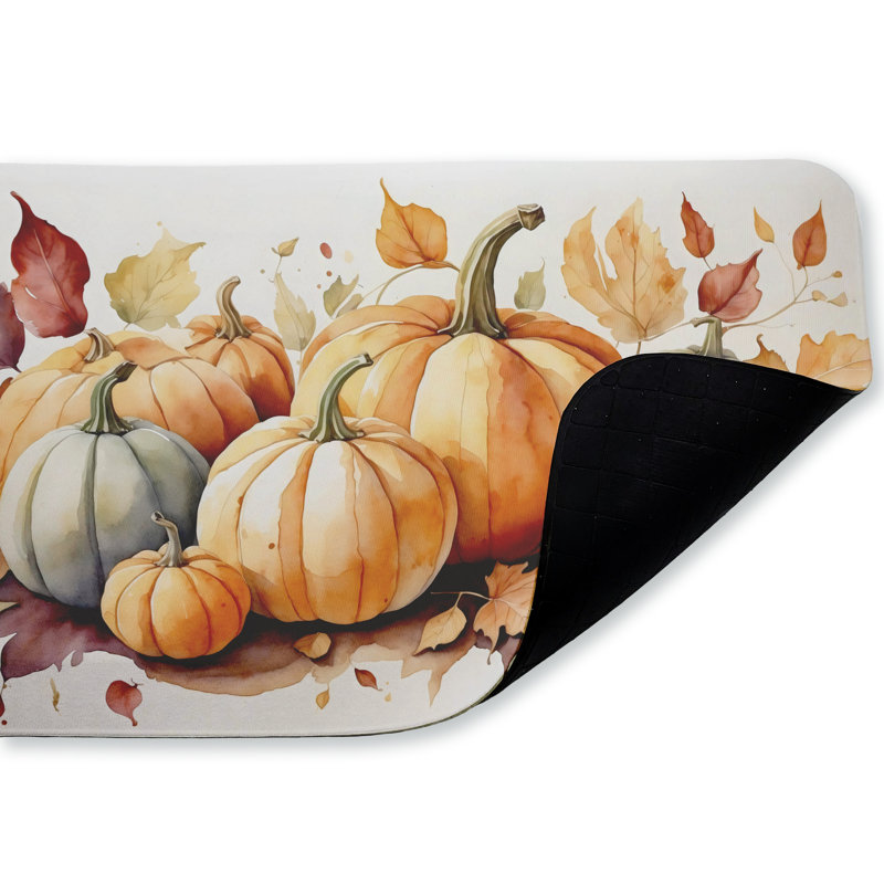 Tapis de sol anti-fatigue Autumn, Ensemble de récolte d'automne citrouille