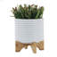 POT DE FLEURS SUR UN SUPPORT EN BOIS