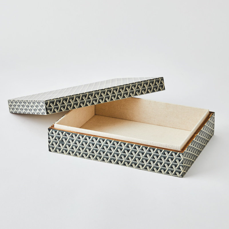 Handmade Decorative Box, 4" H x 14" W x 10.5" D