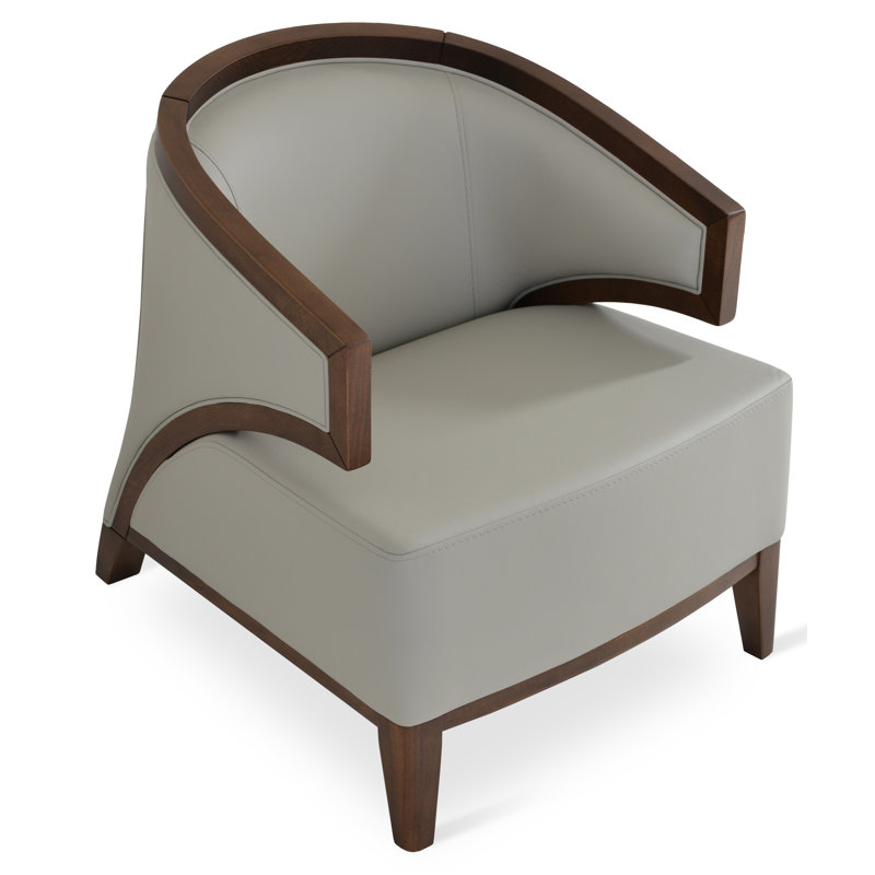 Mostar Armchair, Light Gray Leatherette