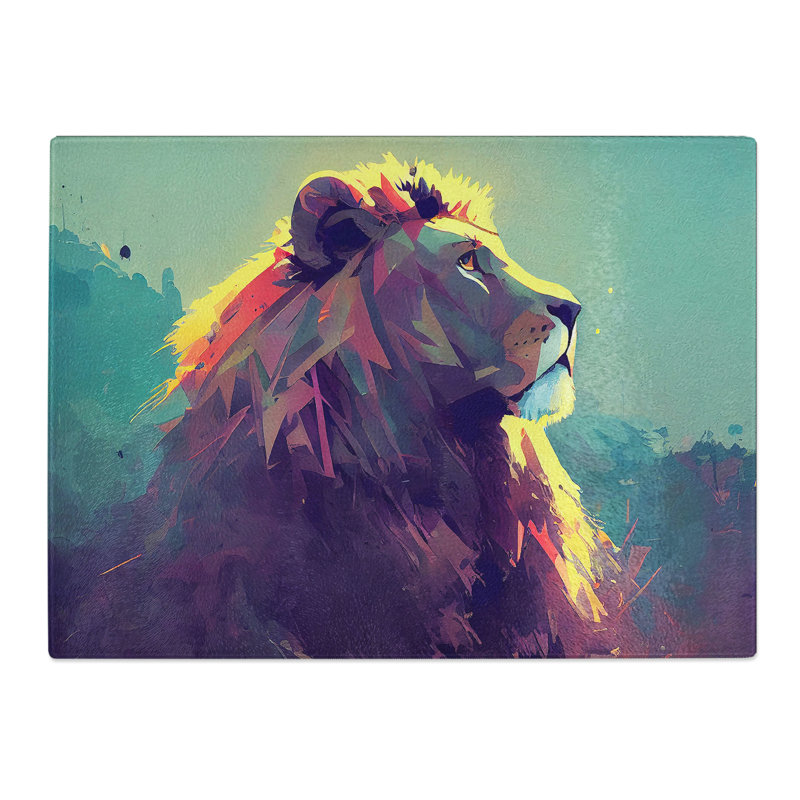 Lion Art Painting Vol.3 Abstract  Glass Chopping Board