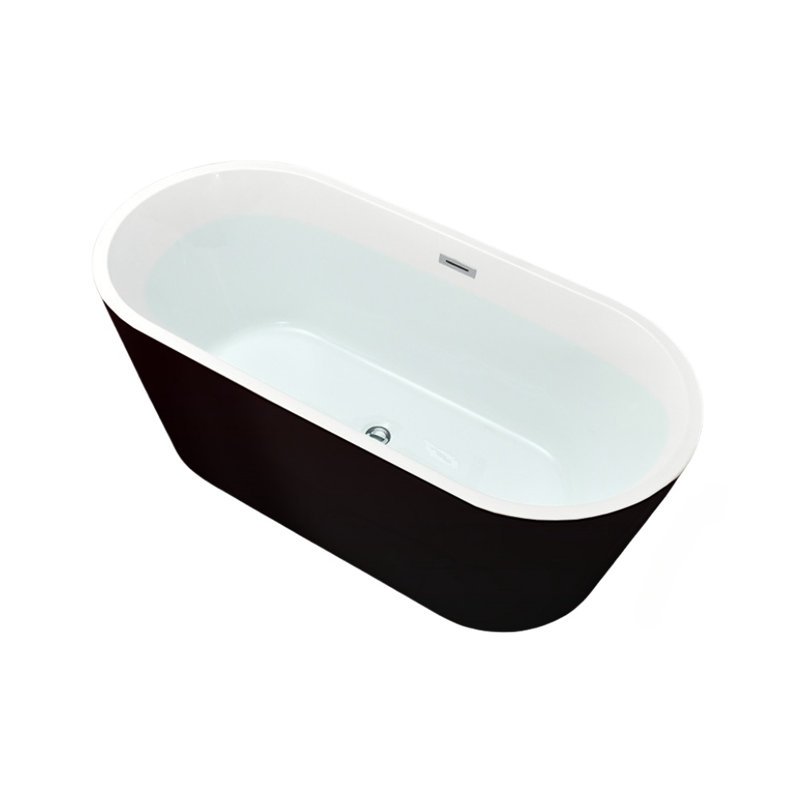 Baignoire simple ovale en acrylique, Noir