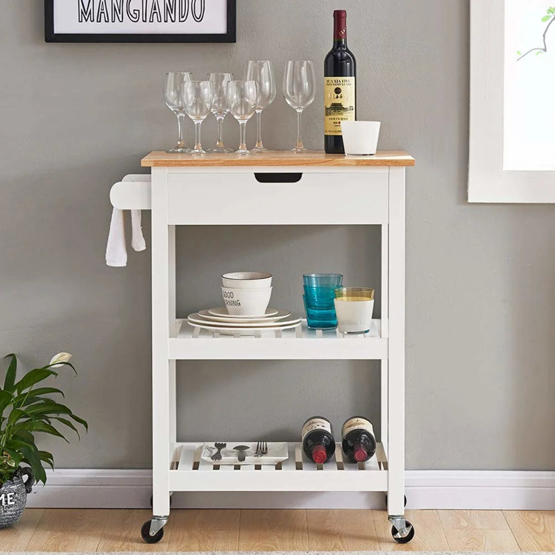 Chariot de cuisine 25,6 po, Blanc