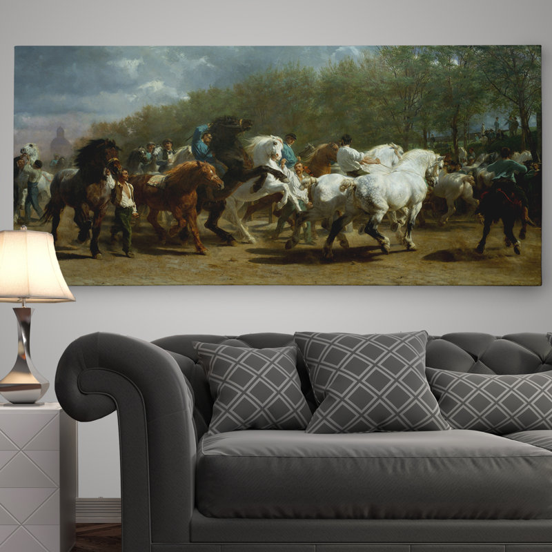 The Horse Fair - reproduction de photo sur toile tendue, H 12 po x l 24 po x P 1,5 po