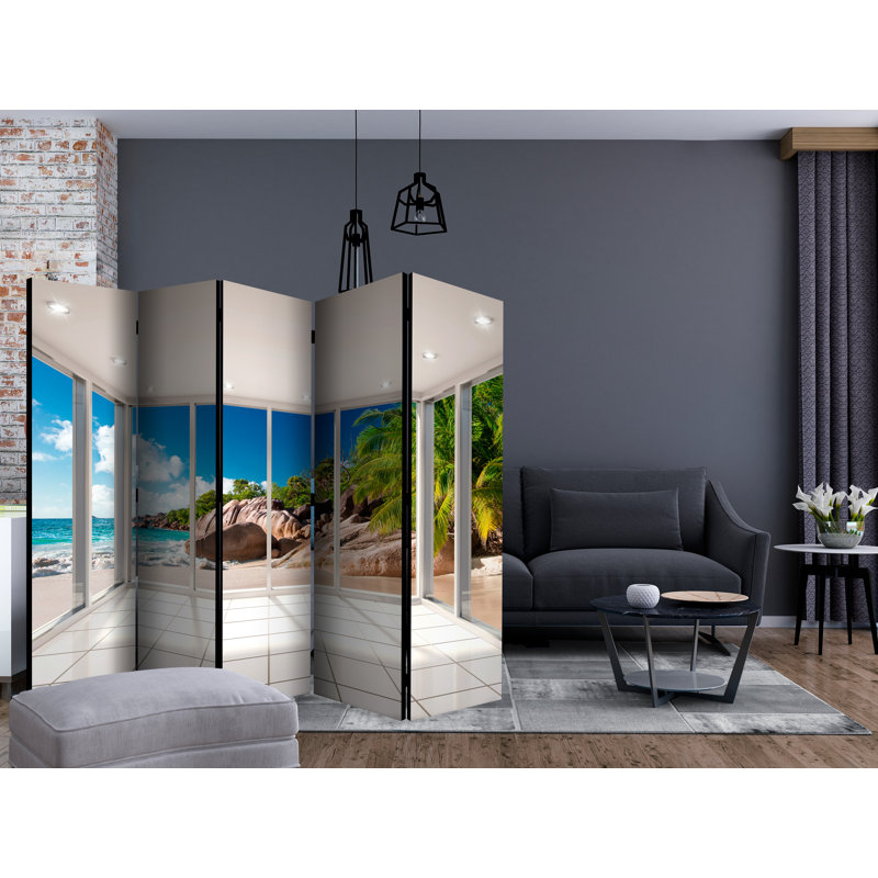 Stapleford 225cm W x 172cm H 5 - Panel Solid Wood Folding Room Divider