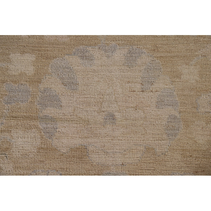Tapis oriental à motif végétal Oushak fabriqué à la main 9 x 12