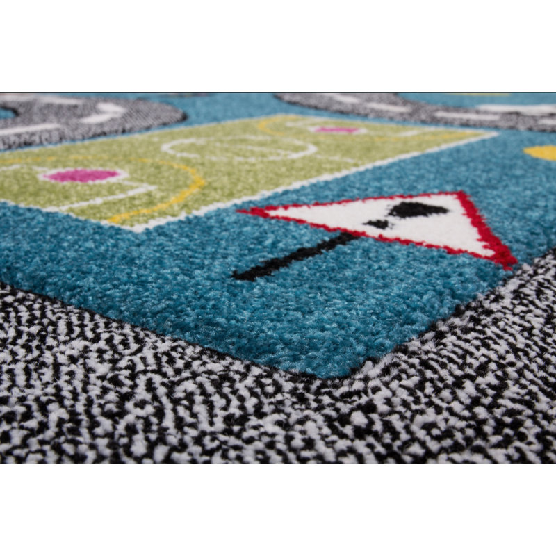 Howton Rectangle Abstract Machine Woven Polypropylene Rug, Rectangle 3'11" x 5'3"
