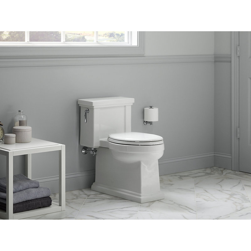 Tresham™ 1.28 GPF Water Efficient Elongated One-Piece toilet (Seat Included), Biscuit