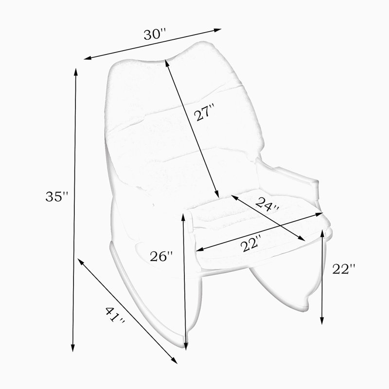 Chaise berçante beige 30,31 pouces, siège simple, siège confort décontracté pour balcon, convient aux enfants plus âgés, chaise de déjeuner pour adultes