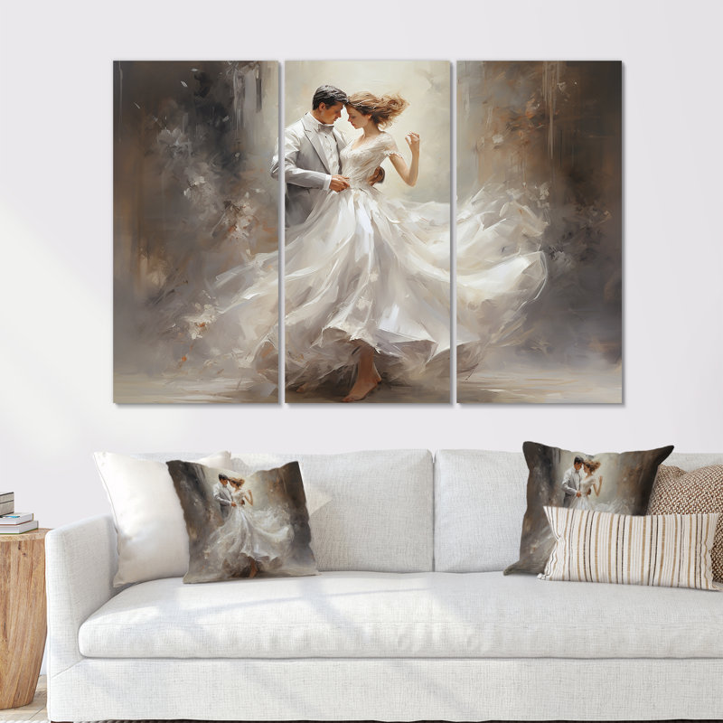 Danse valse en blanc I - ensemble d'art sur toile Dance, H 40 po x l 60 po