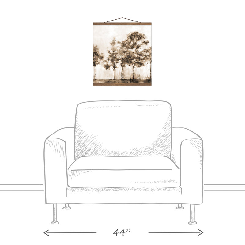 Sépia, arbres, sans cadre, peinture sur toile