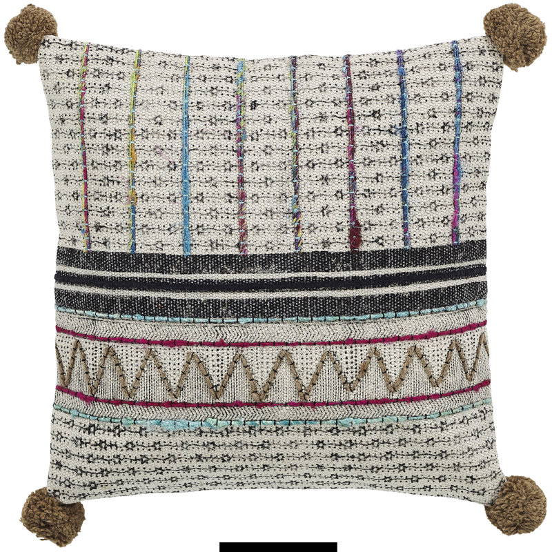 Housse et insert pour coussin décoratif en plumes de duvet brodées à la main