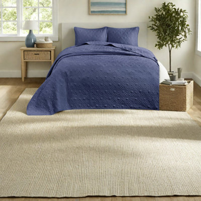 Ensembles de literie confortables en coton, de style bleu marine, parfaits pour l'été et l'hiver