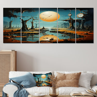 The Persistence Of Dali Surreal III - Surrealism Landscape 5 Piece Wall Art Decor Set
