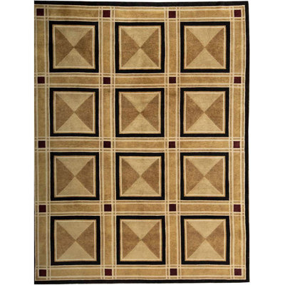 Tapis beige noué à la main de haute qualité
