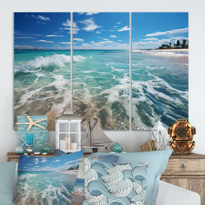 «Beach Sandy Paradise III», reproduction sur toile 3 pièces