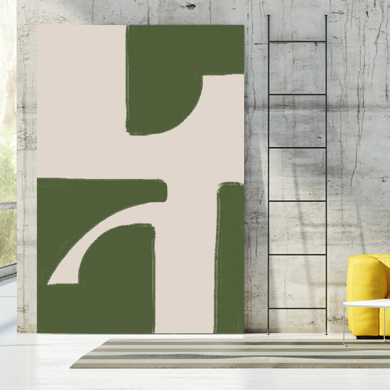 " Green Beige Modern " by THE, 84" H x 54" W