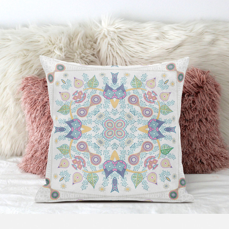 Floral Reversible Throw Pillow, 18" x 18", Yellow/Light Green