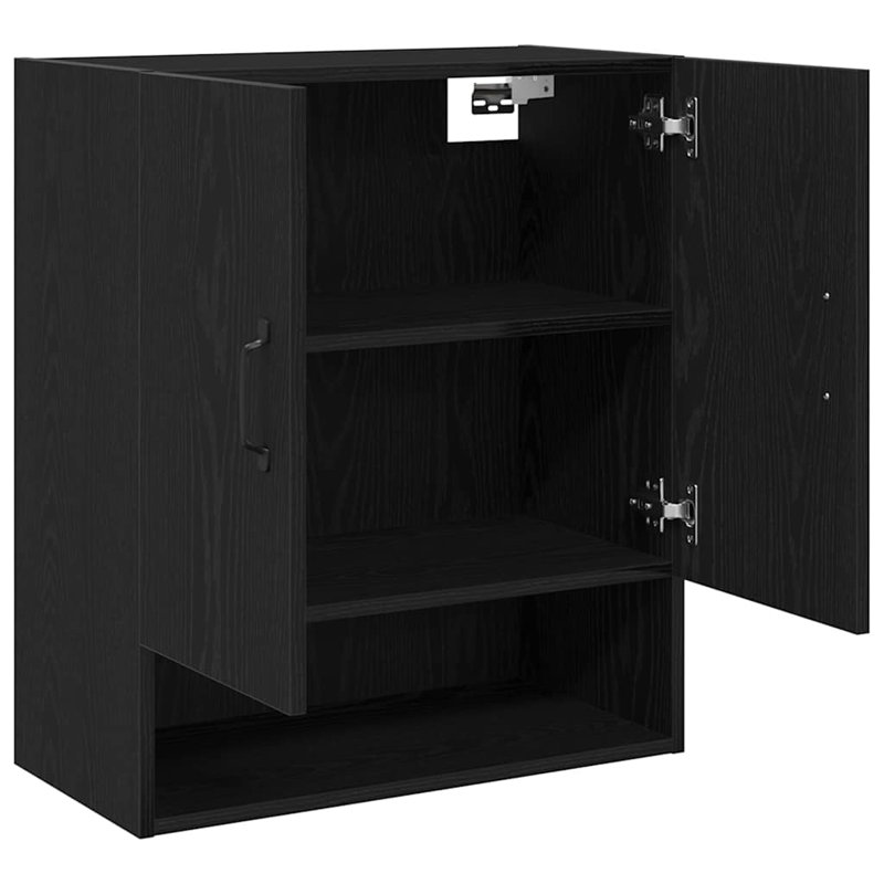 vidaXL Wall Cabinet Hanging Storage Cabinet Wall Cupboard Engineered Wood, Black Oak