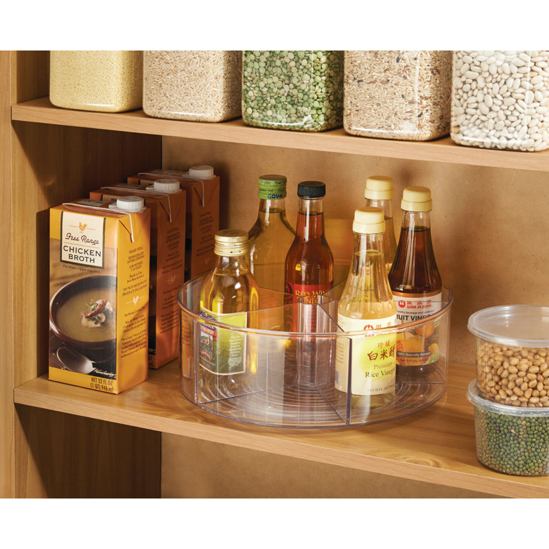 iDesign Linus Divided Turntable Lazy Susan, Clear