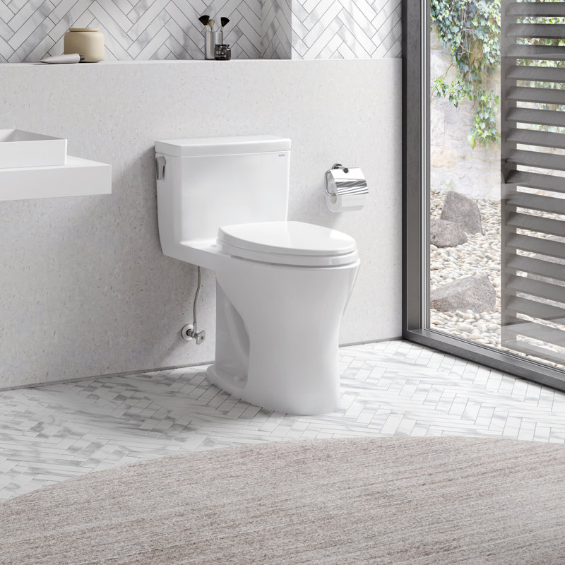 Toilette allongée une pièce à double chasse avec chasse d'eau Tornado Ultramax® (siège inclus)