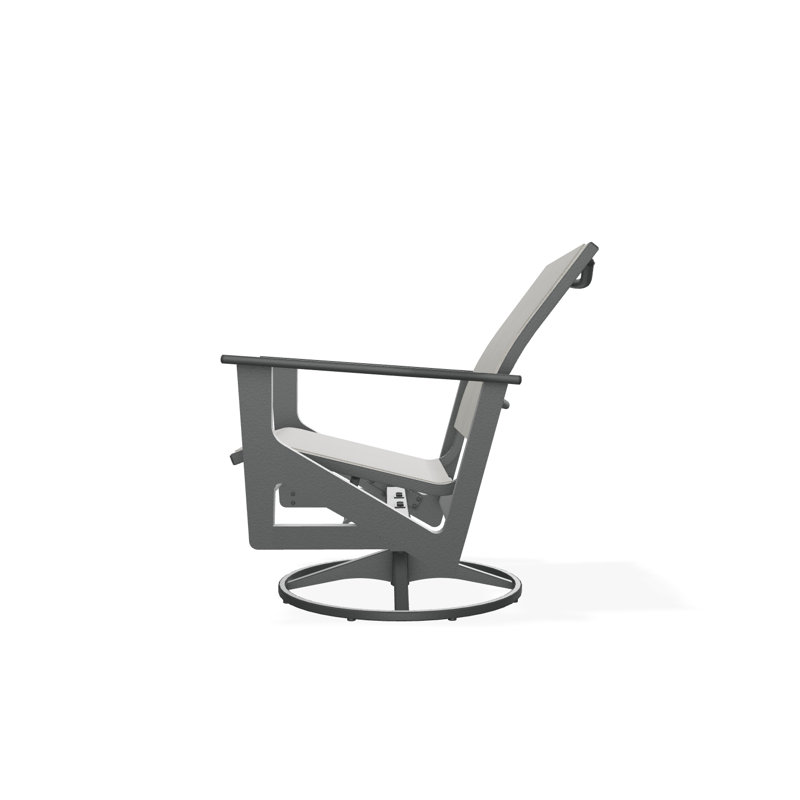 Wexler Outdoor Swivel Lounge Chair, Graphite, Destiny Steel