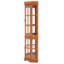 Vitrine de coin avec 5 tablettes et éclairage, aspect chêne, Essence-409532663