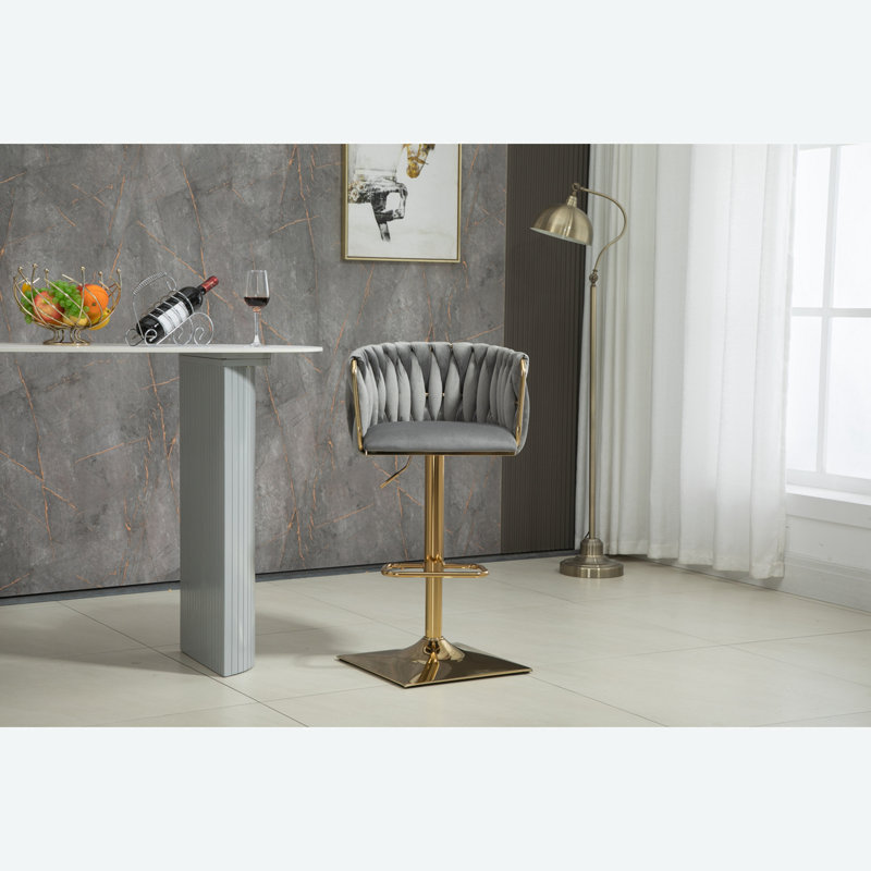Chaise avec accoudoirs en tissu, gris