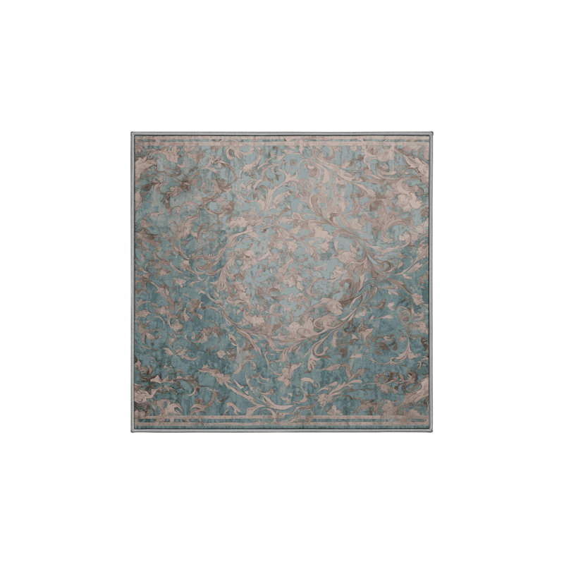 Tapis gris soyeux et moelleux, Carré 5 pi
