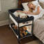 Lit pour chien surélevé surélevé, lit superposé pliable pour chien avec tissu Oxford 600D et velours néerlandais, lit surélevé portatif avec roues, sacs de rangement latéraux et sac de transport pour chats et chiens, très grand, beige-1139516612