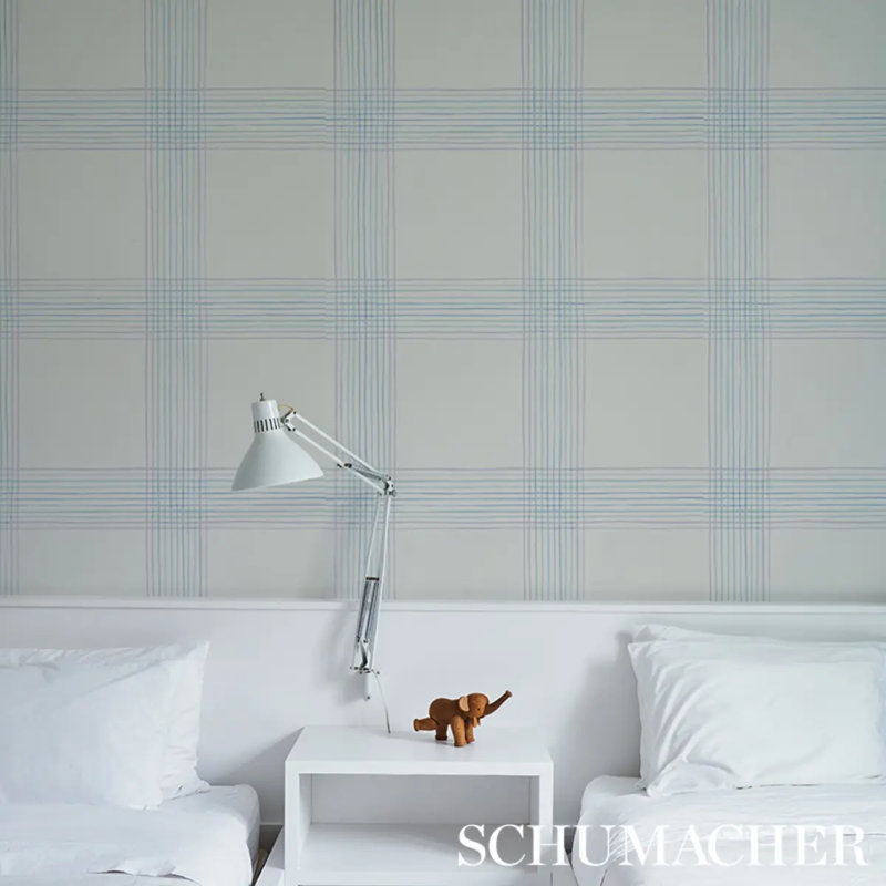 Minerva Plaid Wallpaper, Hyacinth