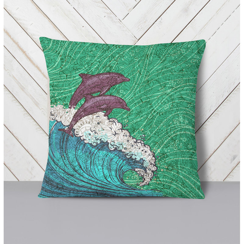 Throw Pillow With Insert, Blue/Green 2, 18"H x 18"W