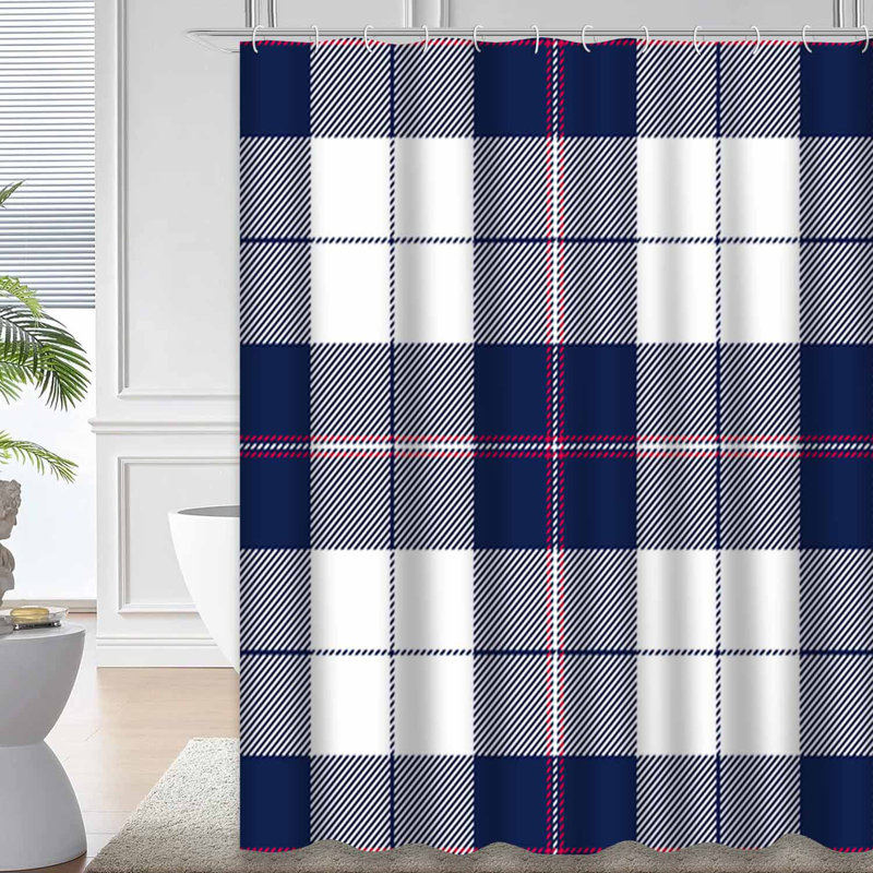 Rideau de douche Tartan, L 72 po x l 78 po