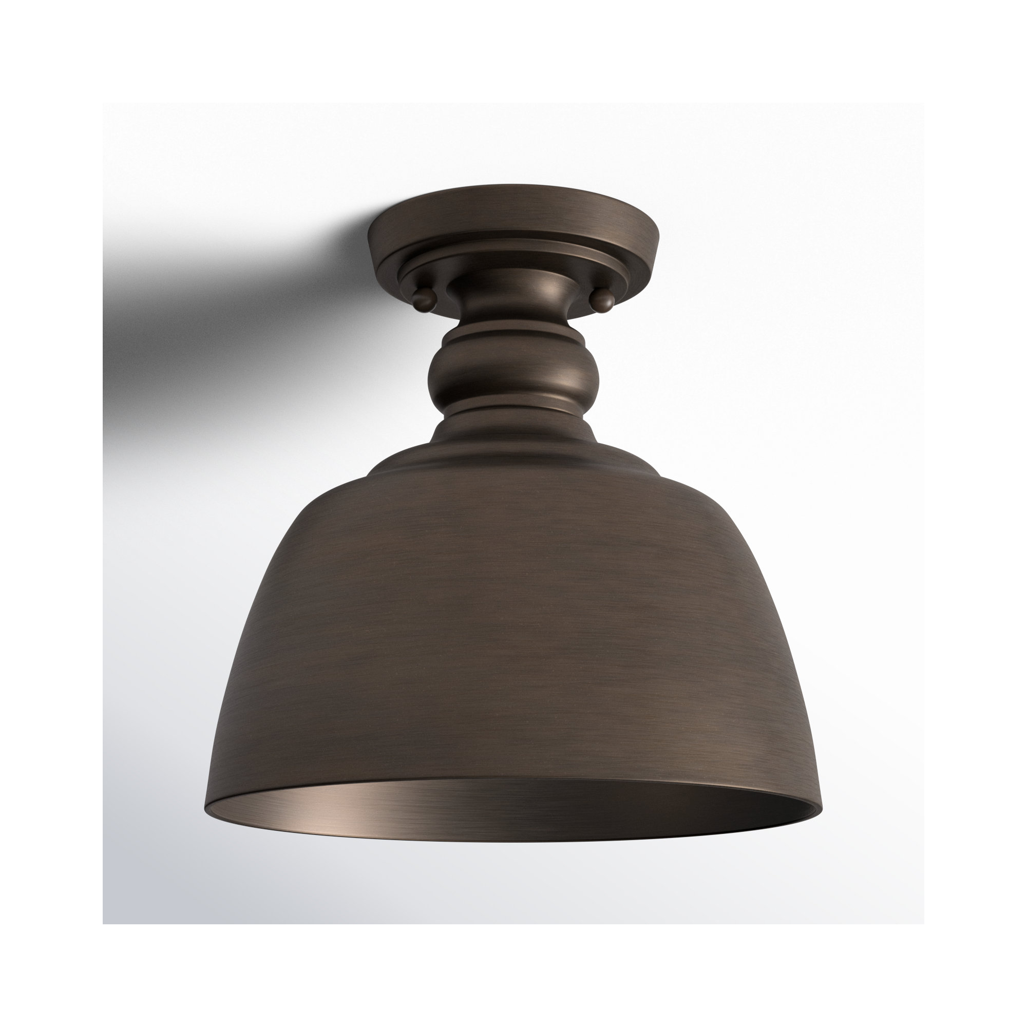 Holmes Single Light Flush Mount, Rubbed Bronze