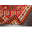 Tapis beige / rouge en laine tissé à plat à la main Jamelia