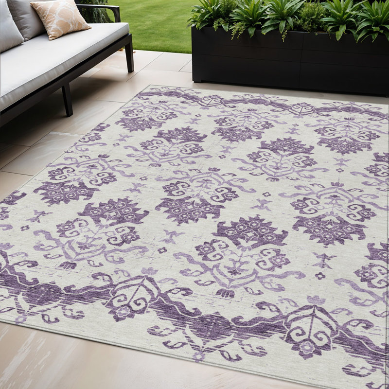 Tapis oriental lavable intérieur argenté 5 pi x 8 pi