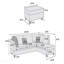 Canapé modulaire réversible de couleur grise 3 pièces