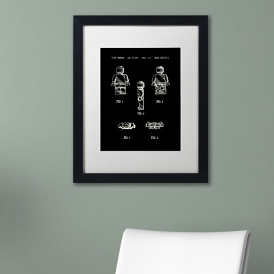 Eyron 'Lego Man Patent 1979 Page 1 Black' Framed Graphic Art Print