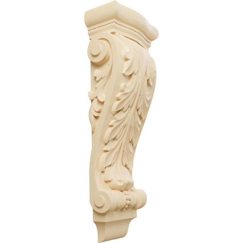 Farmingdale Acanthus Pilaster Corbel, Érable, L 5 1/4 po x P 4 3/4 po x H 12 po