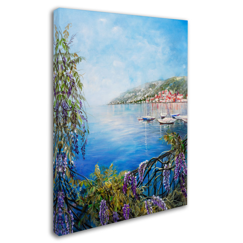 « méditerranée town iv », reproduction sur toile tendue, H 19 po x l 14 po