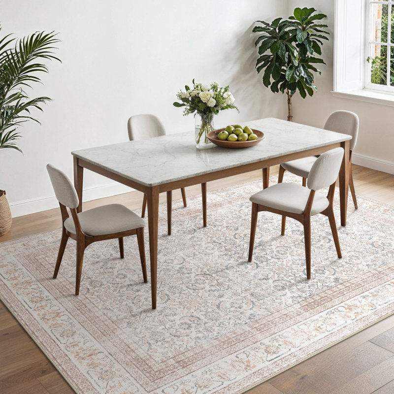 Vintage Look Machine Printed Area Rug, Beige/Taupe, Rectangle 240 x 300 cm