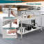 Table de travail en acier inoxydable avec roulettes, table de préparation commerciale 60 po x 24 po x 35 po, tablette réglable, dosseret pour la cuisine et le garage
