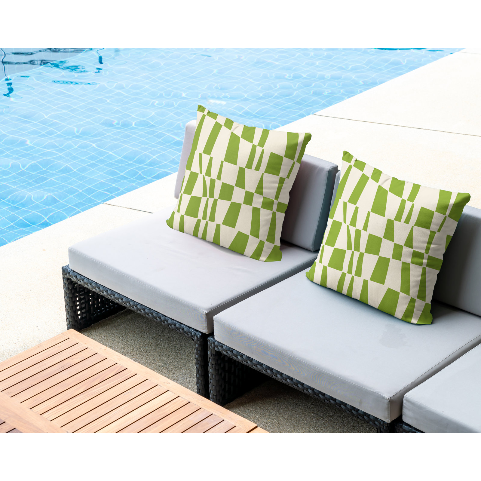 Polyester Throw Pillow, 19W" x 19H", Chartreuse