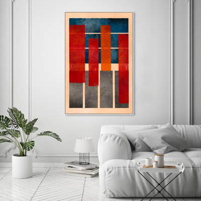 " Abstract Brash And Red Shapes " Painting Print